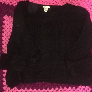 Knitted Black Crop Top Sweater From Forever 21
